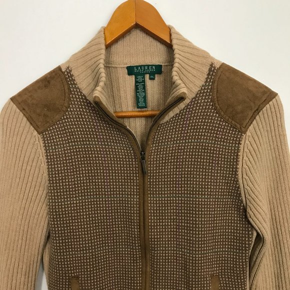 Lauren Ralph Lauren Jackets & Blazers - Lauren Ralph Lauren Zip PL Patch Sweater Jacket